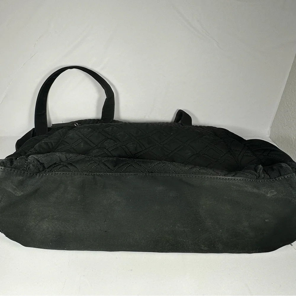 Vera Bradley Stroll Around Baby Diaper Bag | Black | Quilted Tote Handbag Travel